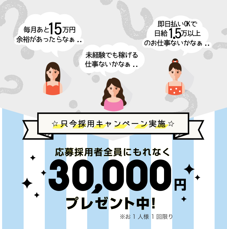 採用キャンペーン！応募者全員にもれなく50,000円プレゼント